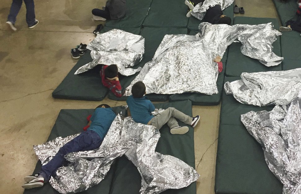 Kids in the immigration facility in McAllen, Texas