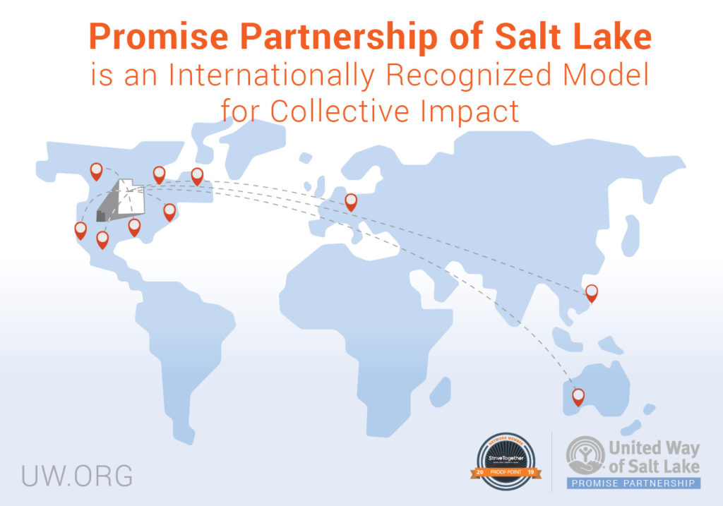 Map of where United Way of Salt Lake has presented about the Promise Partnership