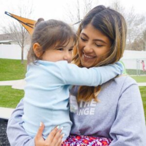 Caretaker and child at Utah Community Action preschool
