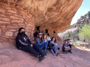Students pose in Bears Ears