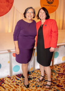 Karen Kwan standing with Rebecca Chavez-Houck at a United Way of Salt Lake event